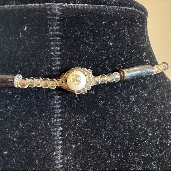 Mother of Pearl Moon Shaped Pendant 20” Good Luck Necklace - Picture 7 of 16